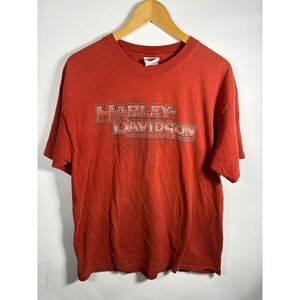 HarleyDavidson Clare's Niagara Canada Graphic T-Shirt Large Red‎ Vintage Style